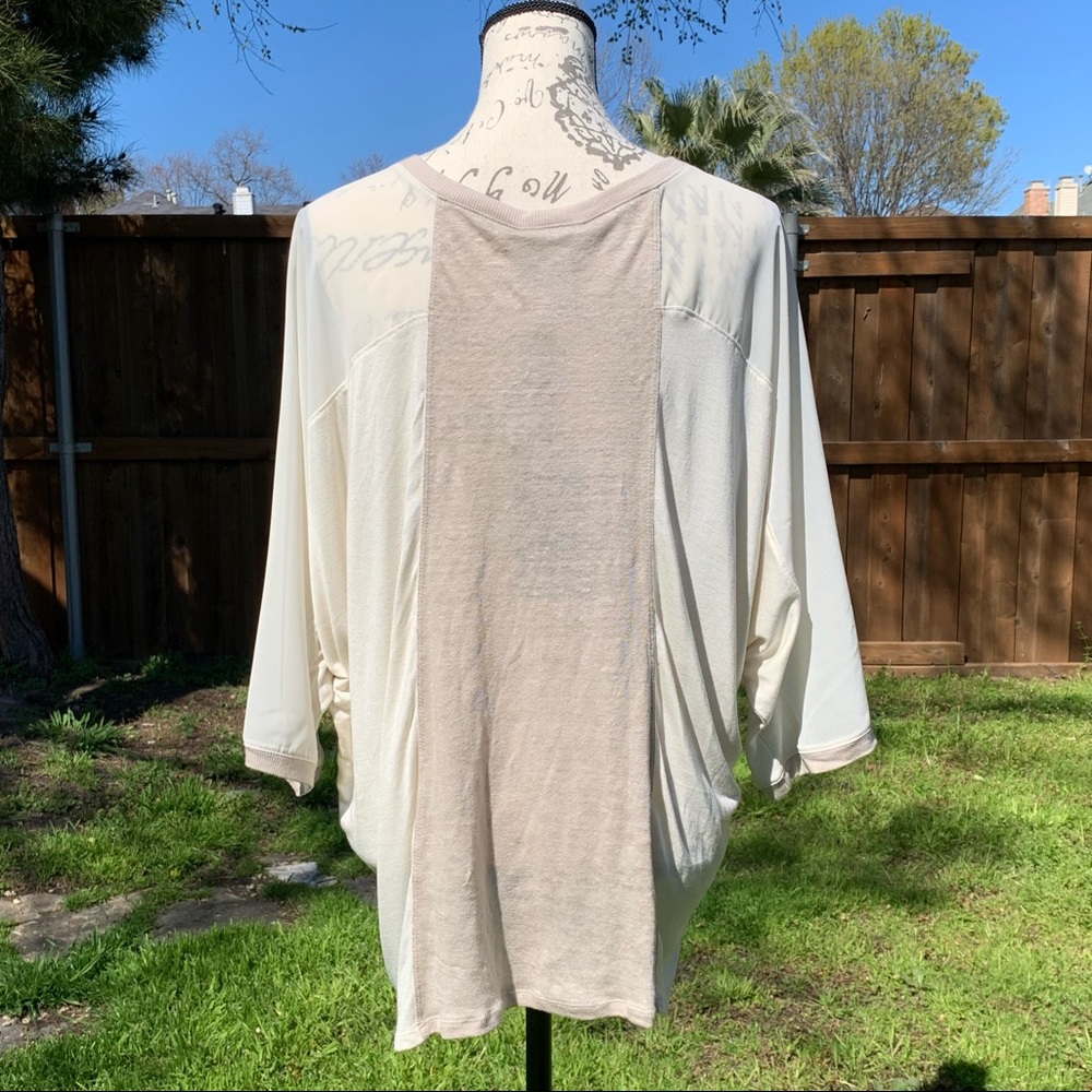 NWT Lane Collection dolman sleeve linen top cream size 18/20 - Picture 2 of 6